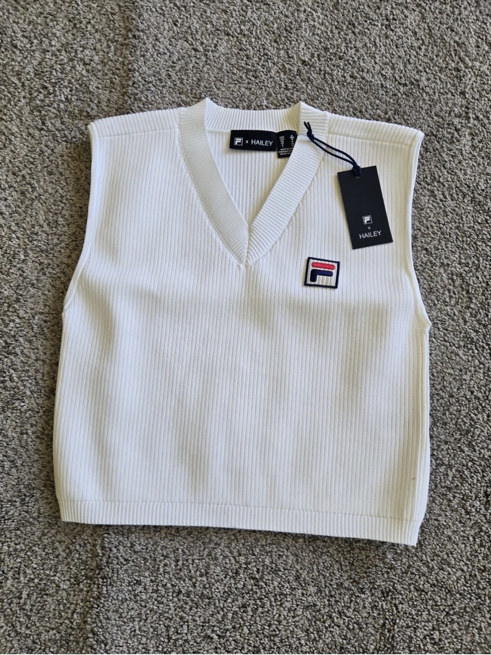 NWT Fila X Hailey Bieber White Tank- Size Medium